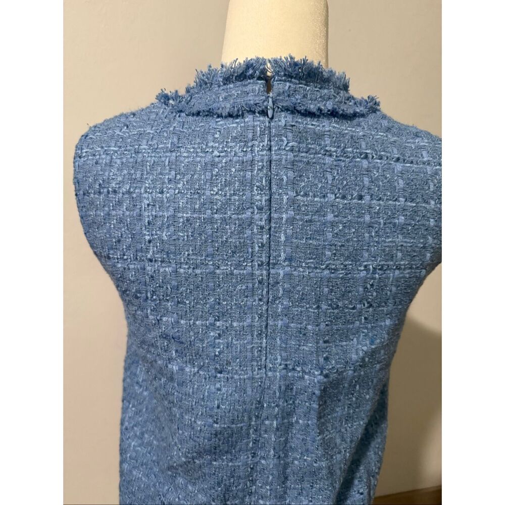 Veranica Beard Laurel Tweed mini shift dress sky blue 2 - Picture 9 of 16